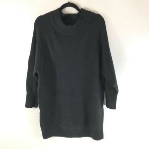 Topshop Sweater Dress Crew Neck Chunky Knit Oversized Wool Blend Black L 12